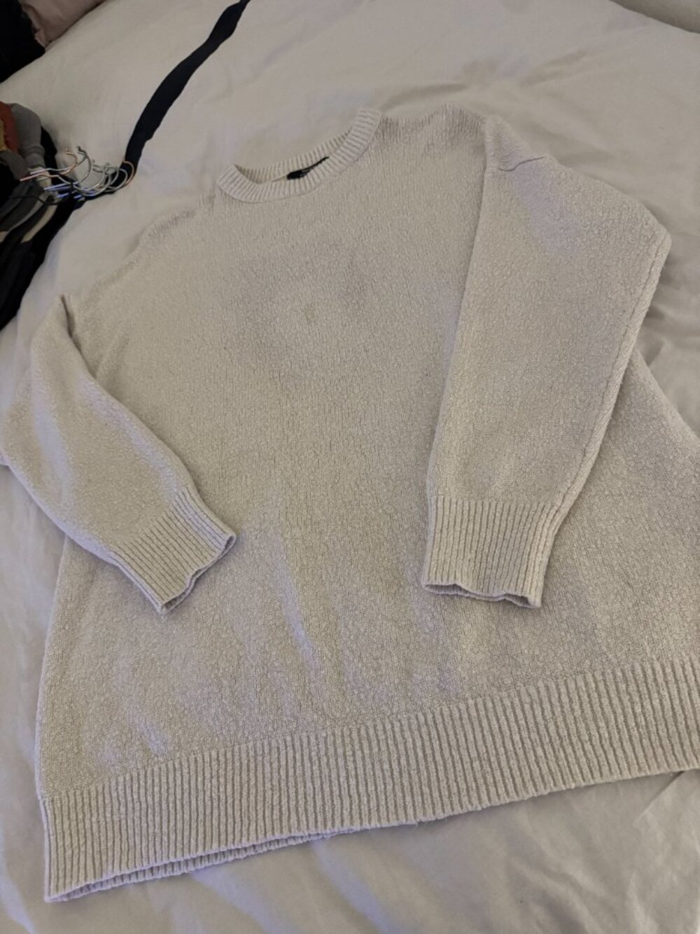 Bershka Oversized Knit Sweater in Ecru Sz M - Picture 3 of 6